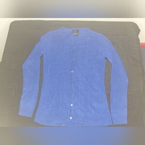 R.Q.T. Elegant Blue Women's Cardigan Sweater Sz S